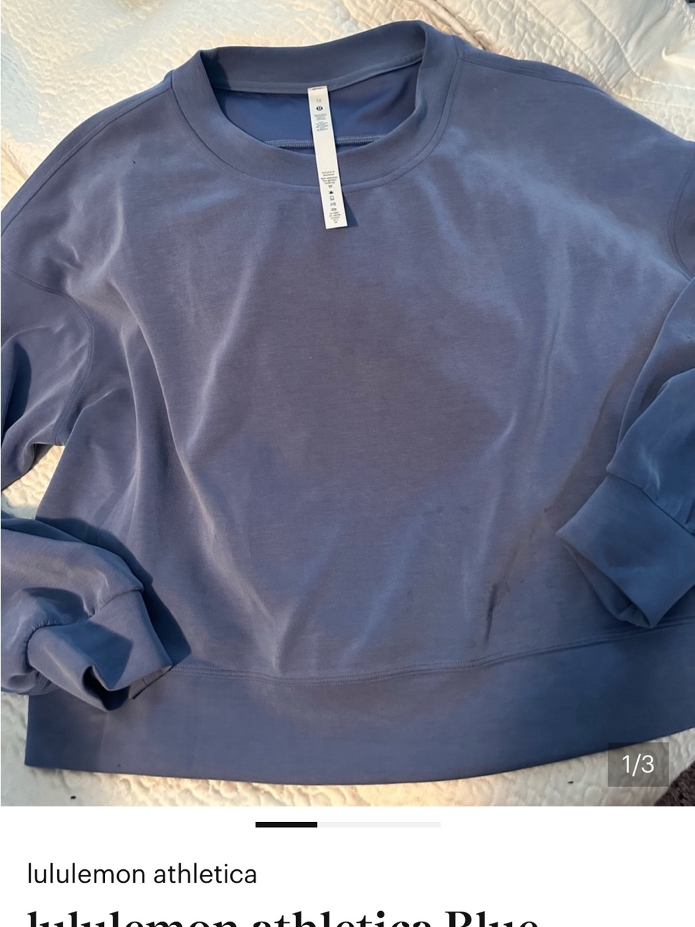 lululemon athletica Dusty Blue Crewneck Sweatshirt